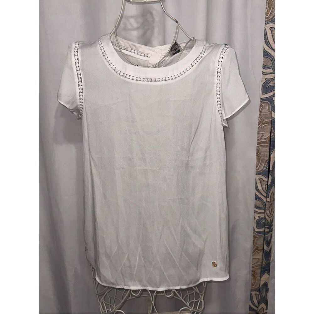 NEW WITH TAGS BEAUTIFUL Anne Klein Anne Klein Women's Size small woven white top